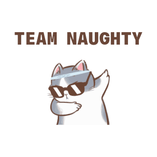 Team naughty, dabbing cat, cute christmas kitty T-Shirt