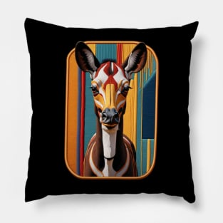 Okapi Embroidered Patch Pillow