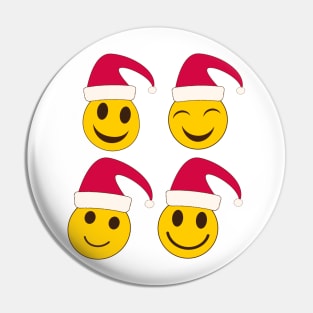 Santa Christmas Smileys Pin