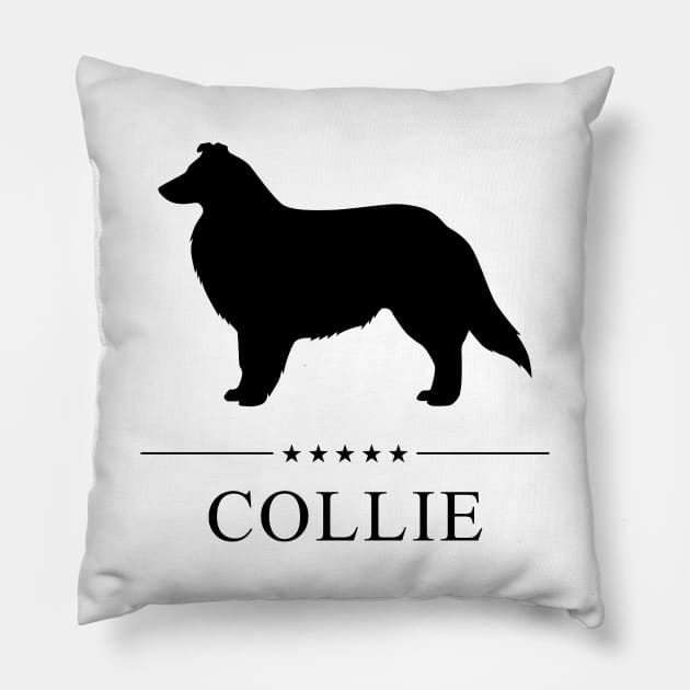 Collie Black Silhouette Pillow by millersye