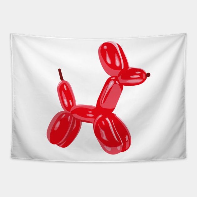 Red Balloon dog Tapestry by BOEC Gear