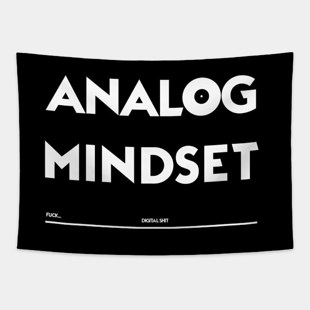 Analog Mindset text design Tapestry by Producer