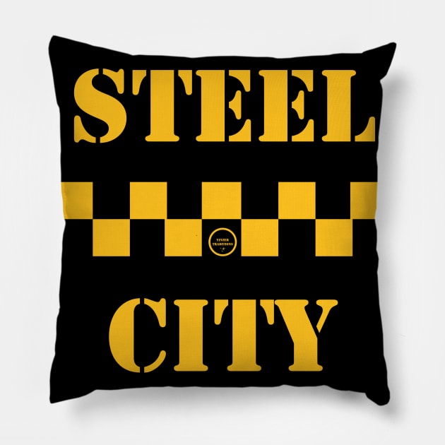 Steel City - Yellow Pillow by YinzerTraditions