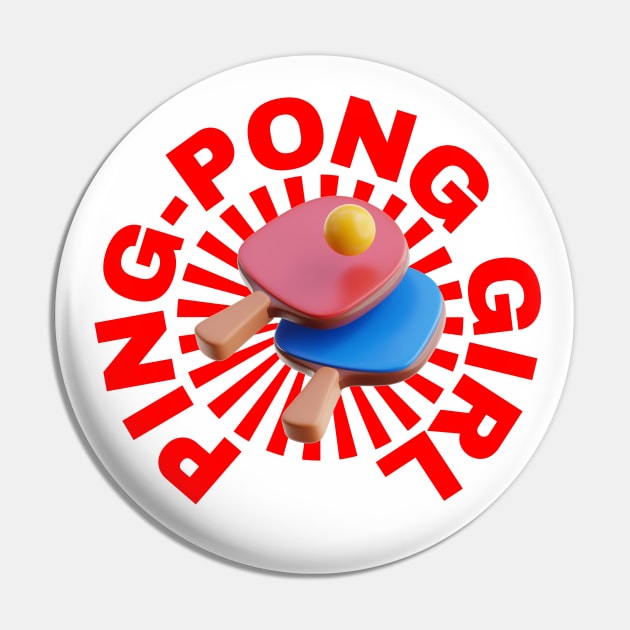 Ping-Pong Girl - Sports Team Pingpong Player Pin by Millusti