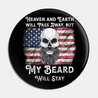 Funny Bible Verse, Bearded American Pin