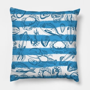 Navy pattern - seafood Pillow