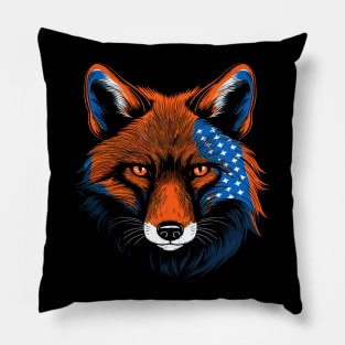 Patriotic Red Fox Pillow