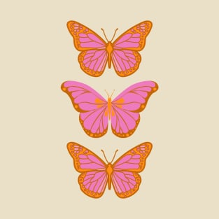 Pink and Orange Butterflies T-Shirt