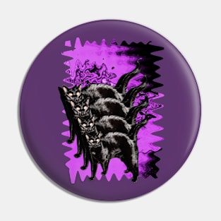 Psychedelic Black Cat Funny Purple Melty colorful background surreal collage Pin