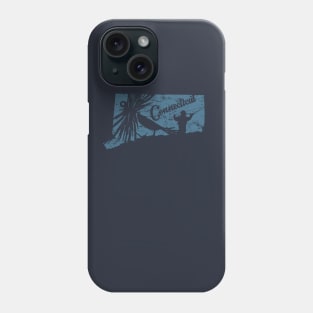 Connecticut Distressed Fly Fishing State Map Phone Case