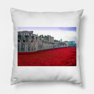 Tower of London Red Poppy Poppies UK Pillow