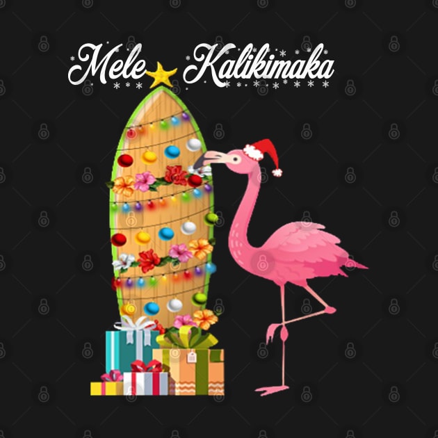 Flamingo Christmas gift, mele kalikimaka merry christmas by hugandmug