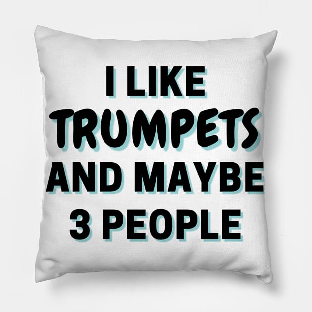 I Like Trumpets And Maybe 3 People Pillow by Word Minimalism