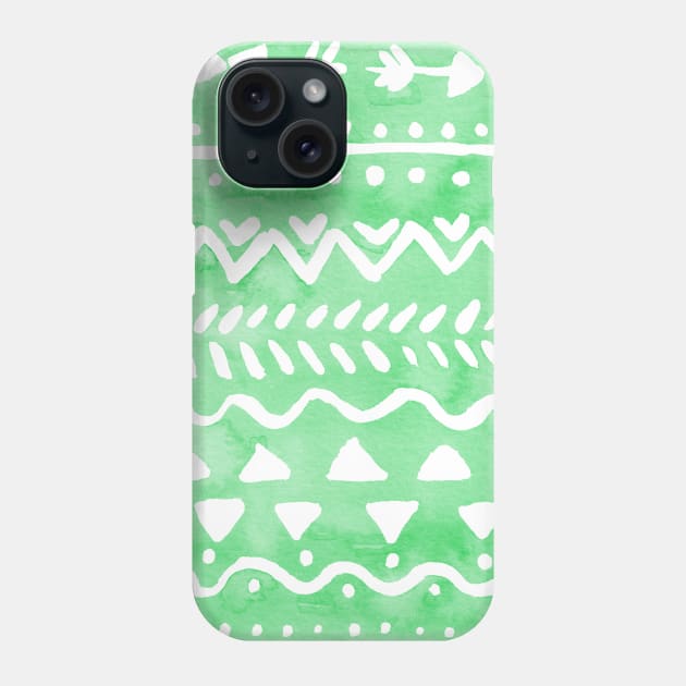 Loose bohemian pattern - green Phone Case by wackapacka