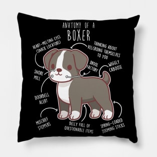 Boxer Dog Reverse Brindle Seal Anatomy Pillow