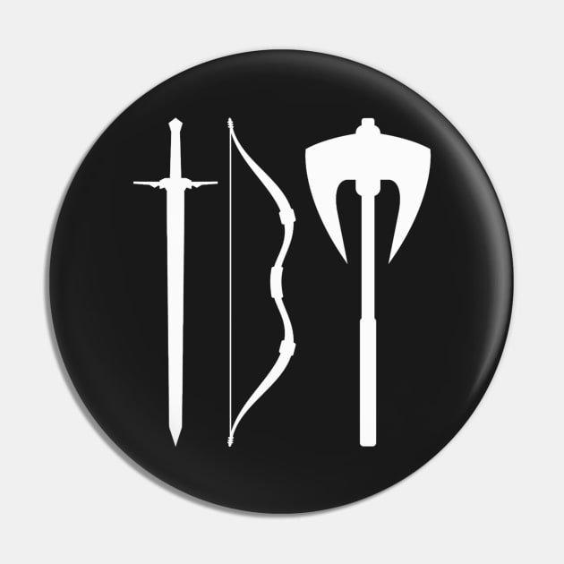 You have my sword and my bow and my axe III - White - Fantasy Pin by Fenay-Designs