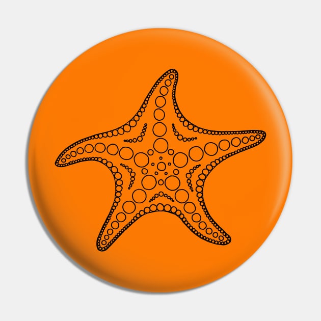 Starfish (black/orange) Pin by calenbundalas