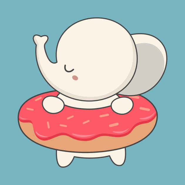 Kawaii Cute Elephant With Donut Elephant Tapestry Teepublic