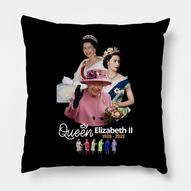 queen elizabeth vintage 1926-2022 Pillow by lubystevanus