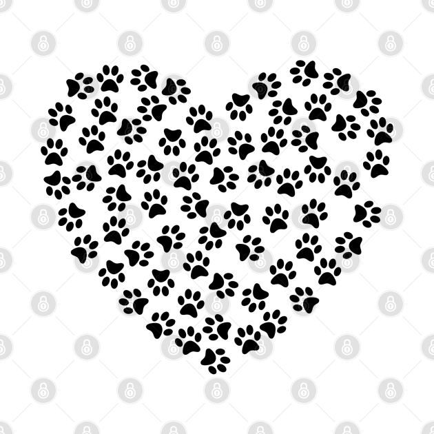 Dogs Cats Love Heart Cute Paws Gift Symbol Family Pet Lover by Kibo2020