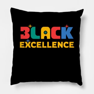 🤎 Black Excellence, Black Pride, Colorful Text Art Design Pillow