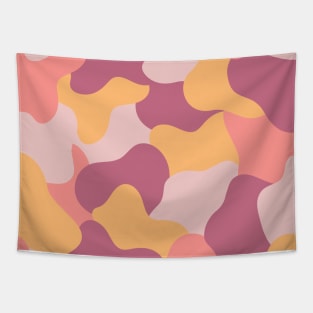 Colourful Blob Abstract Pattern in Light Red Pink and Orange Sticker Tapestry