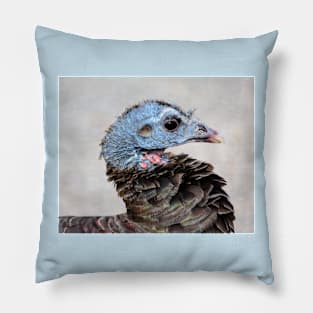 Neighborhood Wild Turkey Portrait Pillow