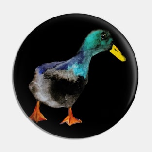 Watercolor duck Pin