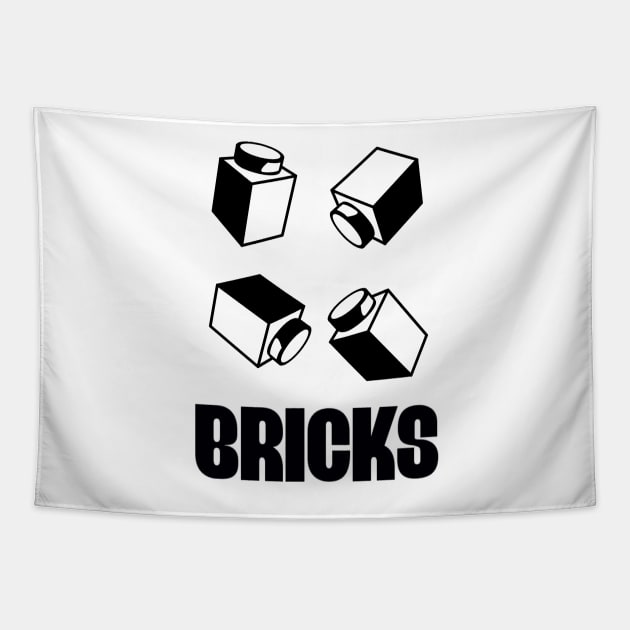 "BRICKS", by Customize My Minifig Tapestry by ChilleeW