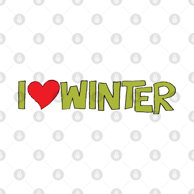 I Heart Winter Illustrated Text with a heart by Angel Dawn Design