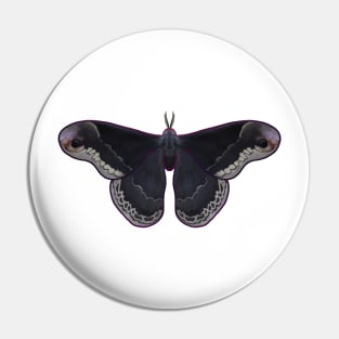 Goth Moth Promethea Moth Repeating Pattern Pin