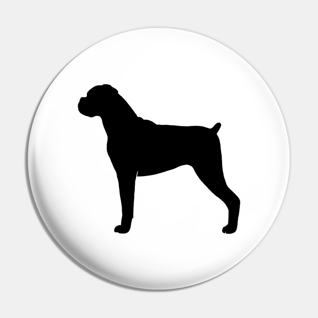 Boxer Dog Silhouette(s) - Boxer Dog - Pin | TeePublic