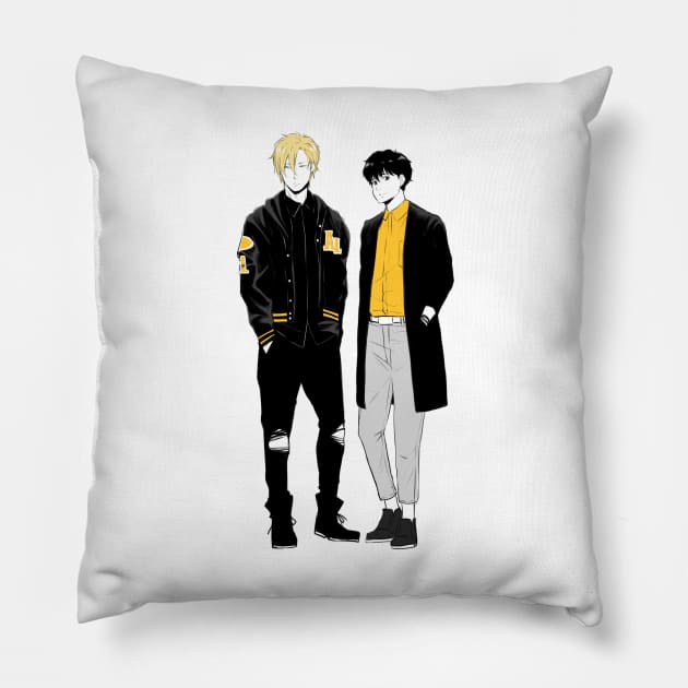 Banana Fish - Ash and Eiji Pillow by MykaAndSalmon