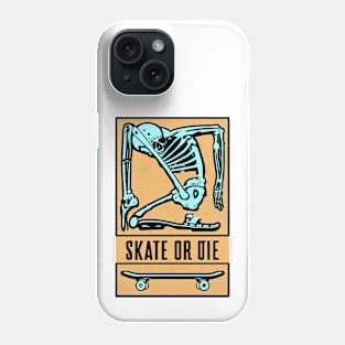 Skeleton Skate or Die (old orange bg) Phone Case