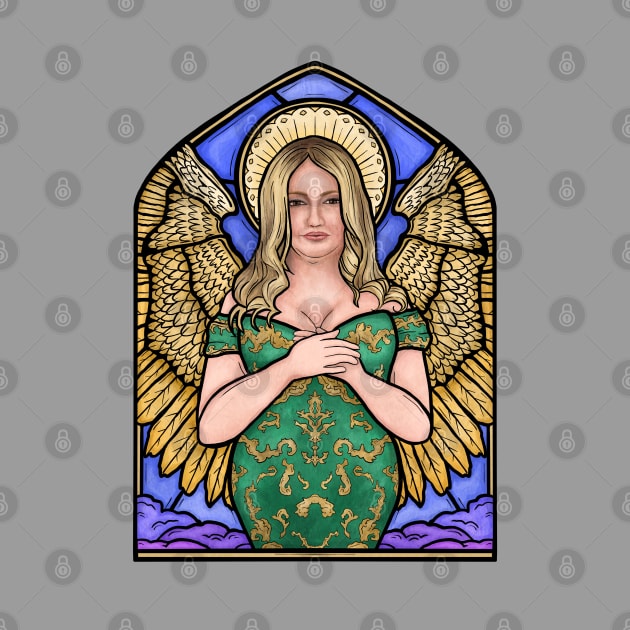 Jennifer Coolidge Stained Glass by Jewelia