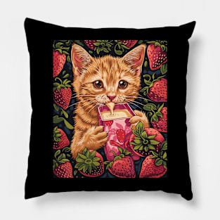 Cat Strawberry Inspiration Pillow