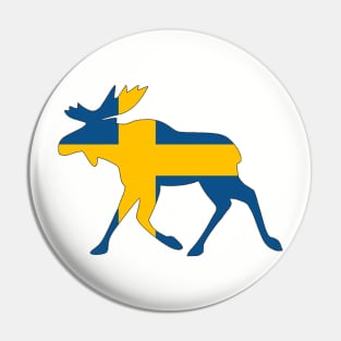 Sweden Flag in a scandinavian elk (moose) Pin