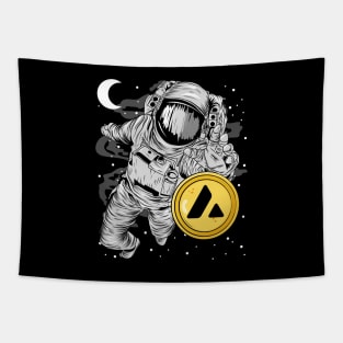 Astronaut Reaching Avalanche AVAX Coin To The Moon Crypto Token Cryptocurrency Wallet Birthday Gift For Men Women Kids Tapestry