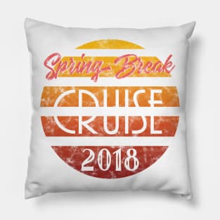 Spring Break Cruise 2018 Retro Design Pillow