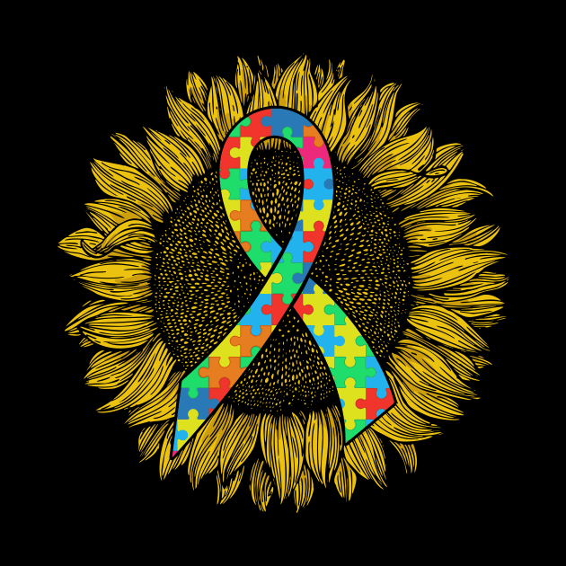 Sunflower cancer awareness Gift For Autism Awareness by cotevalentine