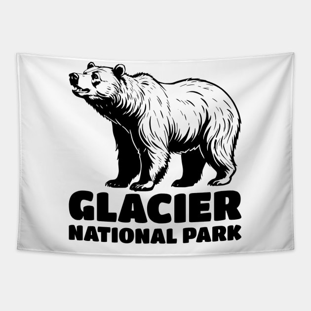 Glacier Grizzly Bear Tapestry by Manzo Carey