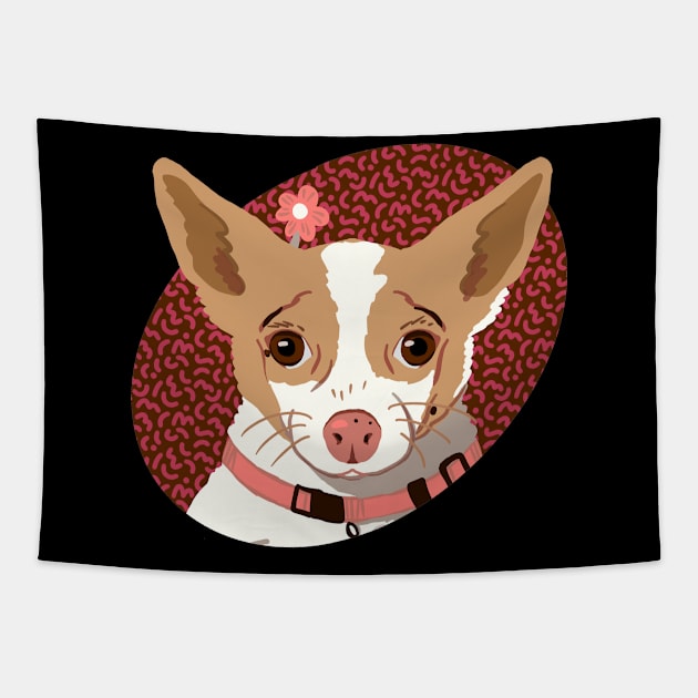 Tan and White Chihuahua Tapestry by Annelie