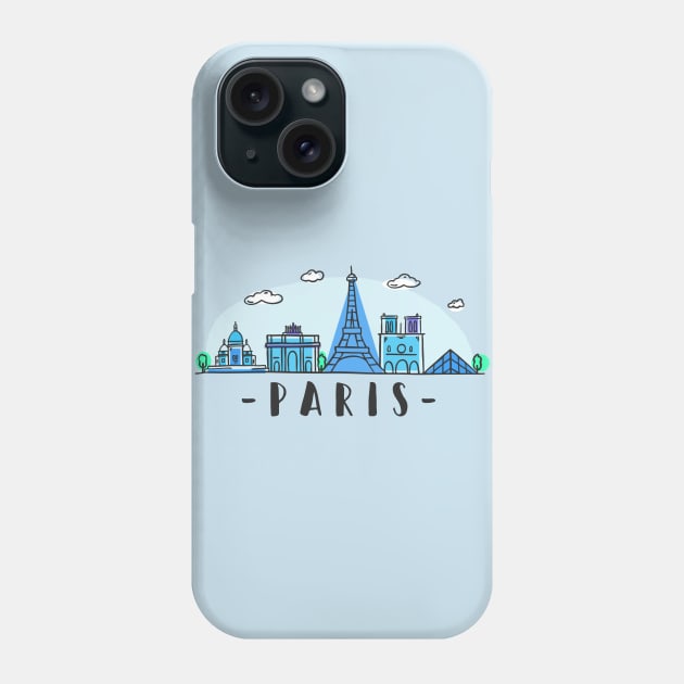 Paris Watercolor Skyline Phone Case by LR_Collections