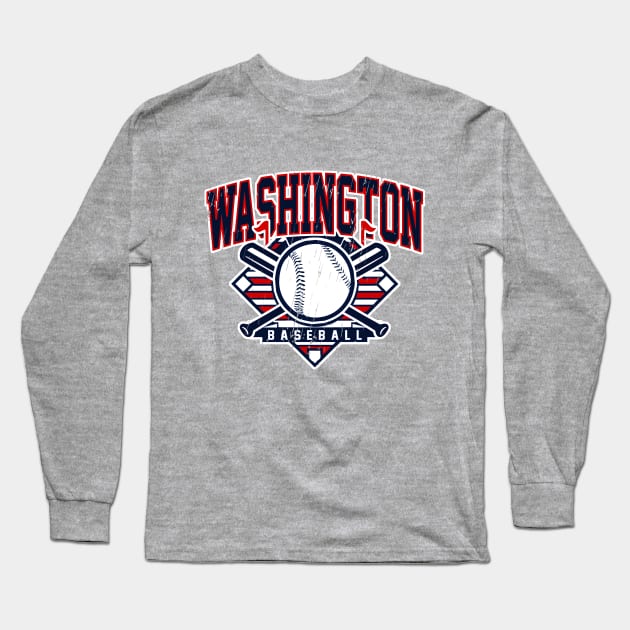 funandgames Vintage Washington Baseball Long Sleeve T-Shirt
