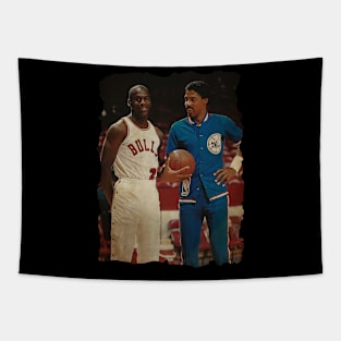 Michael Jordan and Julius Erving Vintage Tapestry