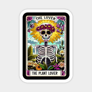 The Plant Lover funny skeleton tarot card Magnet