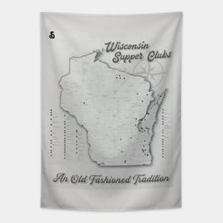 Wisconsin Supper Club Map Tapestry