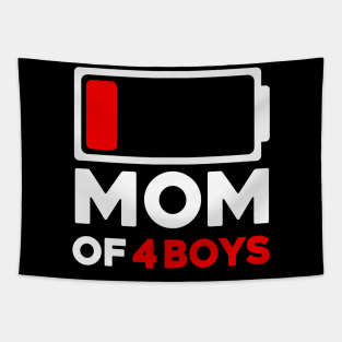 Mom Of 4 Boys Low Battery Tapestry