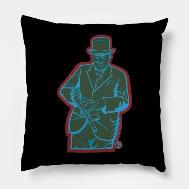 Winston Churchill Pillow by Art from the Blue Room