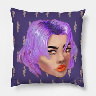 Purple hair don't care Pillow